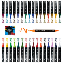 Load image into Gallery viewer, Arrtx 24/32 Colors Dual Tips Acrylic Paint Markers Set
