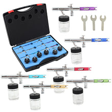 Load image into Gallery viewer, 2017 OPHIR New 6 PCS Dual Action Airbrush Kit 0.35mm Nozzle AC047
