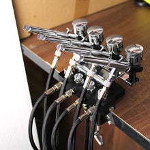 Load image into Gallery viewer, OPHIR 4-Airbrush Holder and 5x 1/8 Inch Air Hose Splitter Set AC121+AC024-5x
