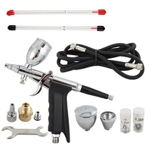 Load image into Gallery viewer, OPHIR Double-Action Trigger Air Brush Air Compressor Kit with 3 Tips AC134+069
