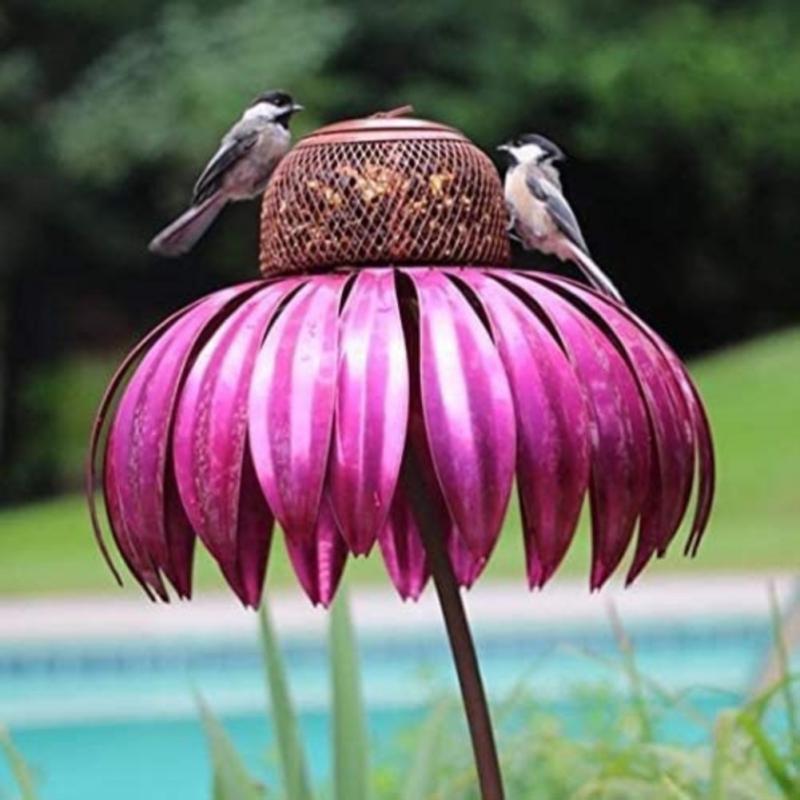 Coneflower Bird Feeder Rust Resistant Metal