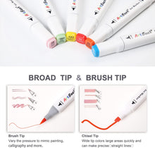 Load image into Gallery viewer, ArtBeek Alcohol Brush Markers 120 colors Dual Tip
