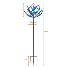 Load image into Gallery viewer, Iron Windmill Blue Durable Reflective with Stake
