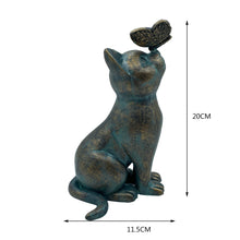 Load image into Gallery viewer, Garden Art Sculptures Cat Butterfly
